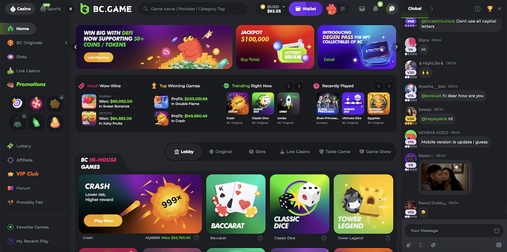 تعرف على BC.Game وأسرار كازينو العملات المشفرة